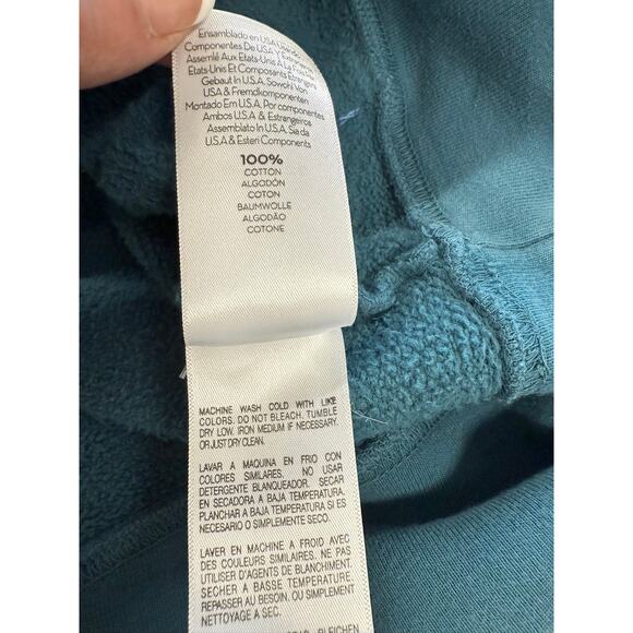 "MOTHER" Blue/Green Hoodie SZ L Kangaroo Pocket Plz Read Description Final Sale! - Picture 8 of 12